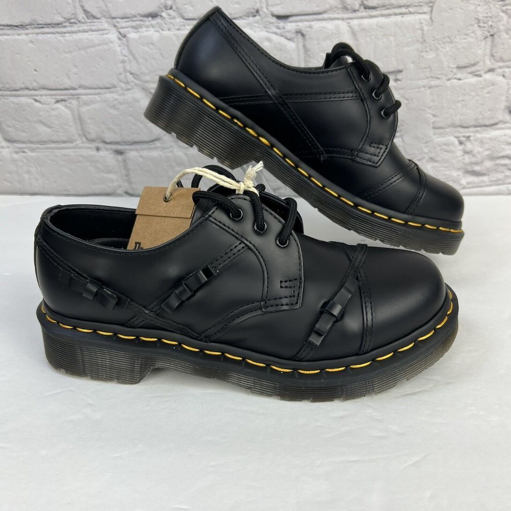 Dr.‎ Martens 1461 Bow Oxford Women's Black Smooth Leather Lace Up Shoes Size 6